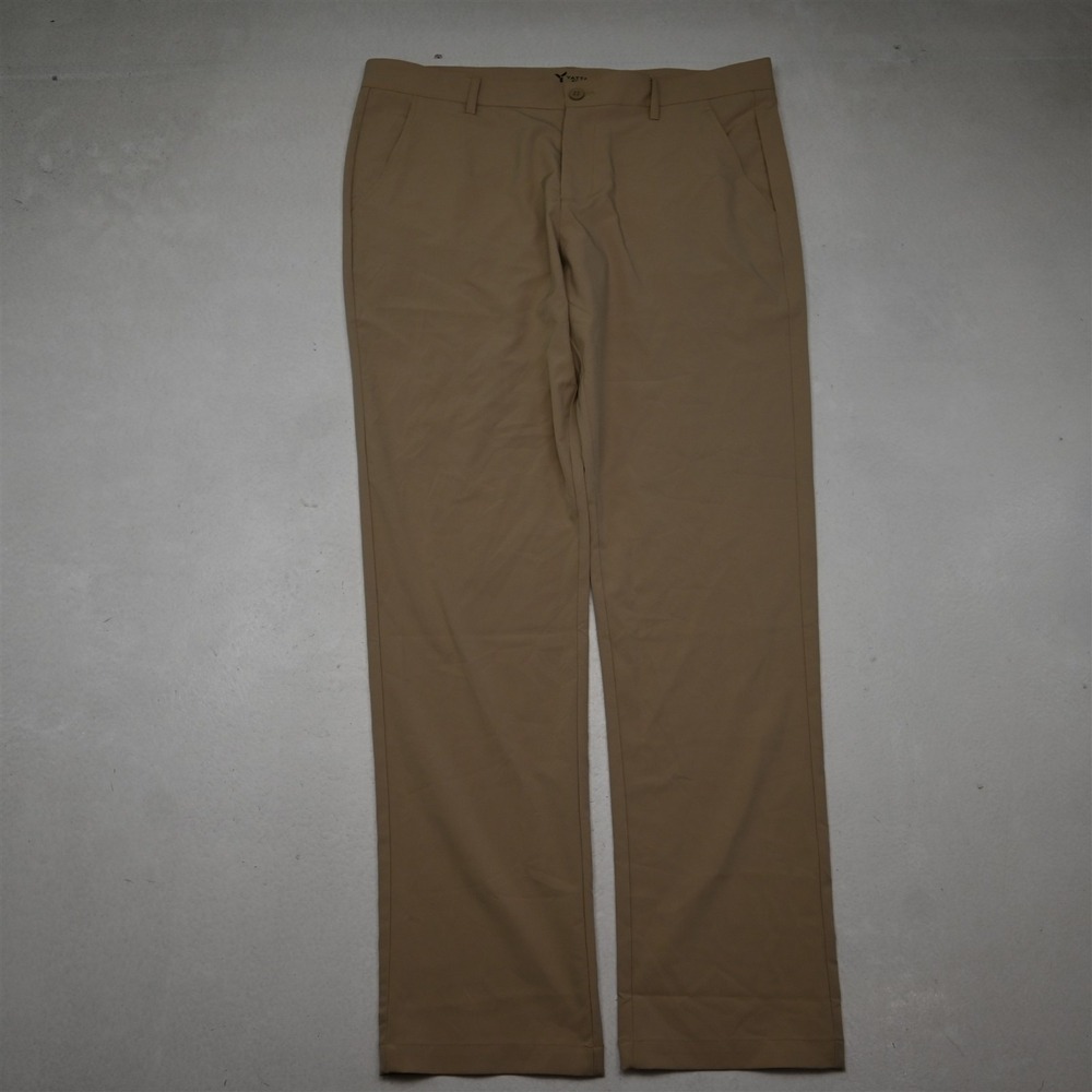 Yatta Golf 32x32 Khaki Flat Front Straight Peformance Mens Pants